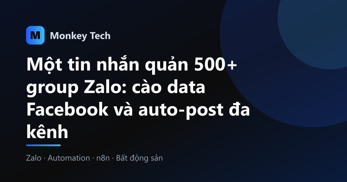Một tin nhắn quản 500+ group Zalo: cào data Facebook và auto-post đa kênh